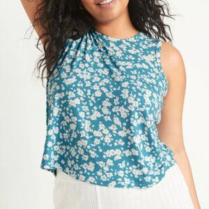 Blue Floral Old Navy Sunday Sleep Soft Sleeveless Shirt (Size M)